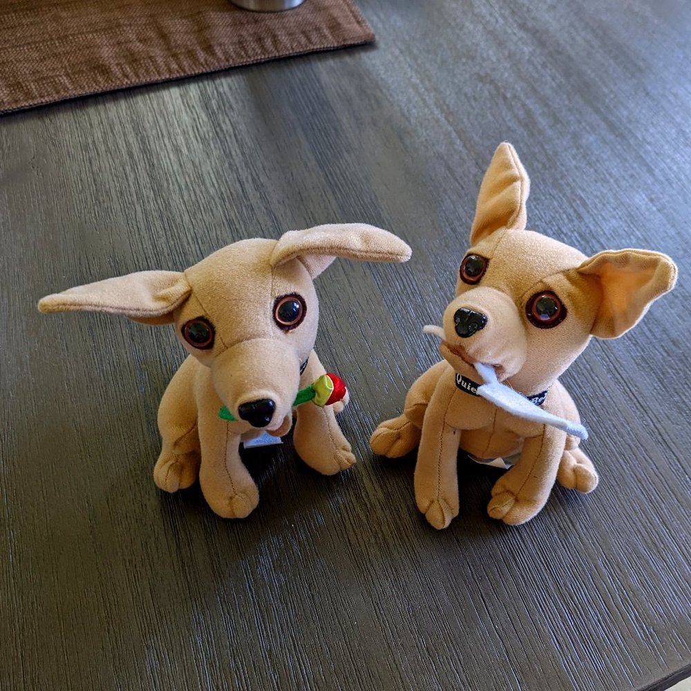 Vintage Applause Taco Bell Dogs - Set of 2 Plush - Voice Box not Working